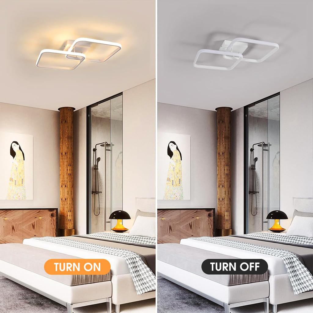 ELEPHANTBOAT® 50W Ceiling Light Modern LED Acrylic Square Ceiling Lamp, Large 3000K Warm White Light Lighting Fixtures for Living Room Bedroom Kitchen Study Office, 59CM ELEPHANTBOAT® 50W Ceiling Light Modern LED Acrylic Square Ceiling Lamp, Large 3000K Warm White Light Lighting Fixtures for Living Room Bedroom Kitchen Study Office, 59CM